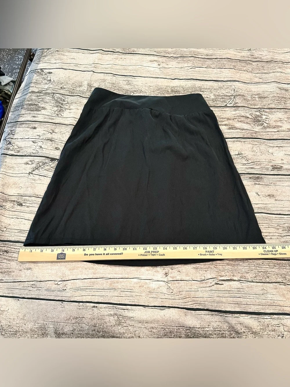 Chico’s Classic Black A-Line Skirt, Knee Length, Polyester Blend Pull-On, Size 2